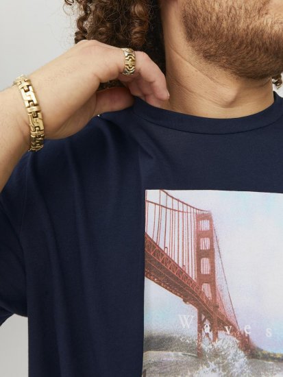 Jack & Jones Copenhagen Photo T-Shirt Navy - T-shirts - T-shirts Homem Tamanhos Grandes