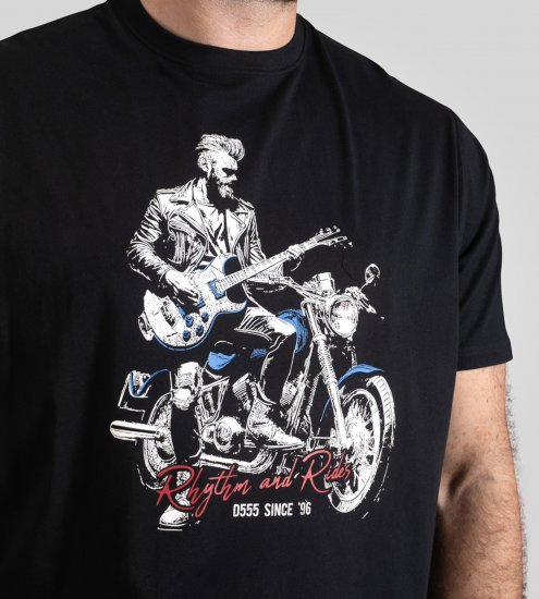 D555 Derby T-Shirt Rhythm and Rides Navy - T-shirts - T-shirts Homem Tamanhos Grandes
