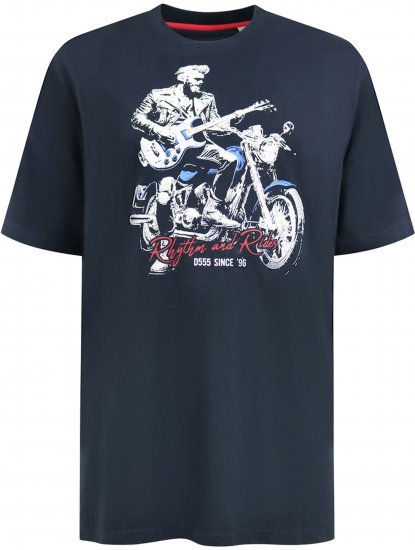 D555 Derby T-Shirt Rhythm and Rides Navy - T-shirts - T-shirts Homem Tamanhos Grandes