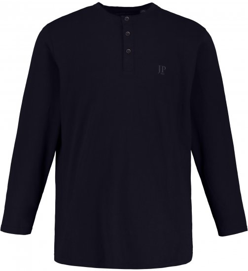JP1880 Henley T-Shirt Long Sleeve Dark Navy TALL - ROUPAS DE HOMEM MT-6XLT - Tamanhos-Tall Homem