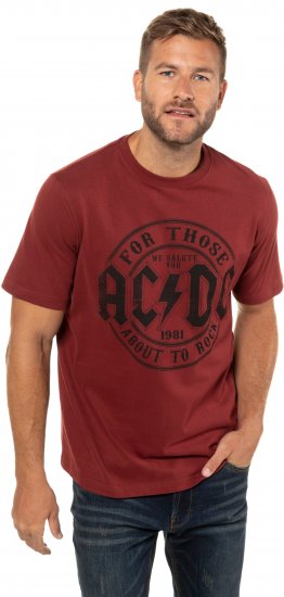 JP1880 AC/DC T-Shirt Rust Red - T-shirts de bandas - 