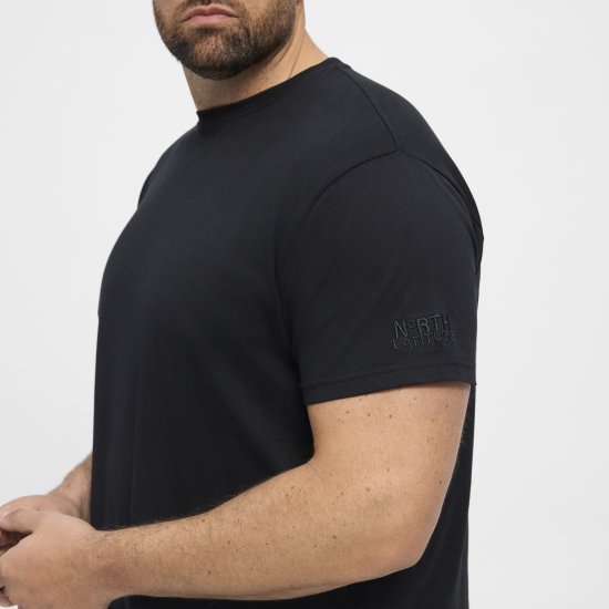 North Latitude T-Shirt O-Neck Black TALL - TALL T-shirts - T-Shirts para Homens Altos