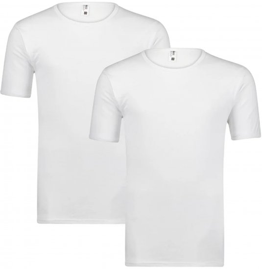 Adamo Royal Fine Ribbed Under-T-shirt 2-Pack White - Roupa Interior & Natação - Roupa interior Homem Tamanhos Grandes