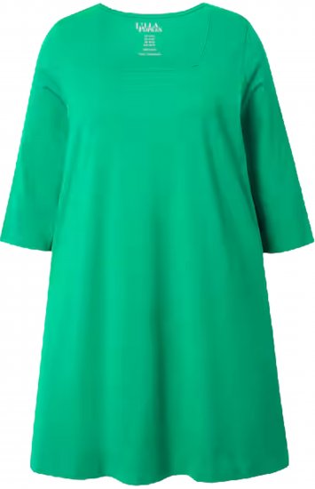 Ulla Popken Square Neckline Knit Swing A-line Pocket Tunic Moss Green - T-shirts estampadas para mulher - 