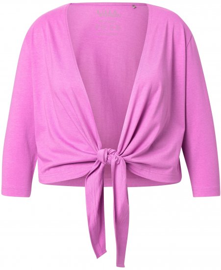 Ulla Popken Versatile Surplice Wrap Tie Hem Bolero Top Cool Pink - T-shirts - 