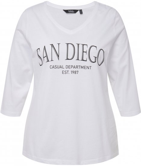 Ulla Popken City Name Graphic Tee Snow White - T-shirts estampadas para mulher - 