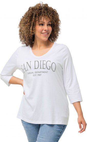 Ulla Popken City Name Graphic Tee Snow White - T-shirts estampadas para mulher - 