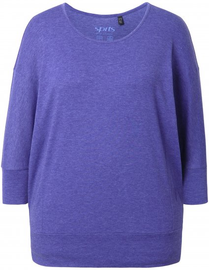 Ulla Popken Quick Drying Batwing Sleeve Tee Blueberry - T-shirts estampadas para mulher - 