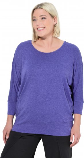 Ulla Popken Quick Drying Batwing Sleeve Tee Blueberry - T-shirts estampadas para mulher - 