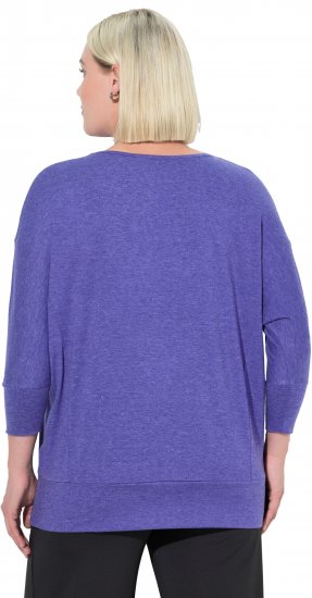 Ulla Popken Quick Drying Batwing Sleeve Tee Blueberry - T-shirts estampadas para mulher - 