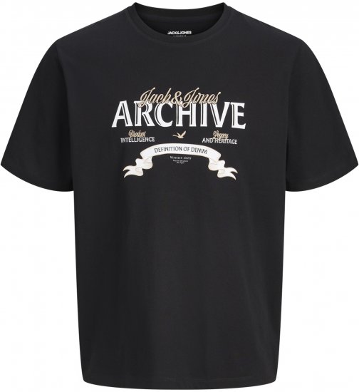 Jack & Jones Dover Denim O-Neck T-Shirt Black - T-shirts - T-shirts Homem Tamanhos Grandes