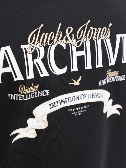 Jack & Jones Dover Denim O-Neck T-Shirt Black - T-shirts - T-shirts Homem Tamanhos Grandes