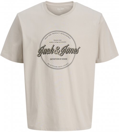 Jack & Jones Dover Denim O-Neck T-Shirt Moonbeam Grey - T-shirts - T-shirts Homem Tamanhos Grandes