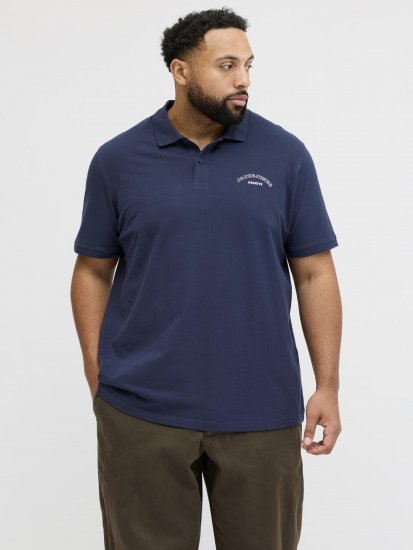 Jack & Jones College Logo Short Sleeve Polo Shirt Blue - Pólos - Pólos Tamanhos Grandes Homem