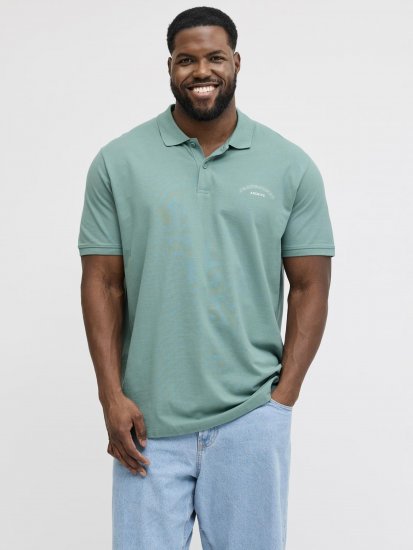 Jack & Jones College Logo Short Sleeve Polo Turquoise - Pólos - Pólos Tamanhos Grandes Homem