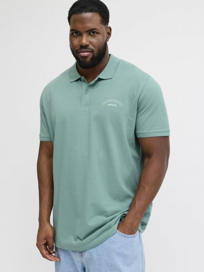 Jack & Jones College Logo Short Sleeve Polo Turquoise - Pólos - Pólos Tamanhos Grandes Homem