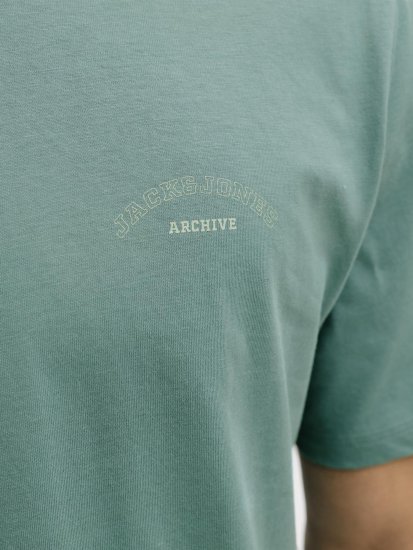 Jack & Jones College Logo Crew Neck T-Shirt Turquoise - T-shirts - T-shirts Homem Tamanhos Grandes