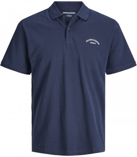 Jack & Jones College Logo Short Sleeve Polo Shirt Blue - Pólos - Pólos Tamanhos Grandes Homem