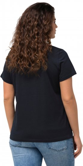 Ulla Popken BISOUS Short Sleeve Graphic Tee Navy Blue - T-shirts estampadas para mulher - 