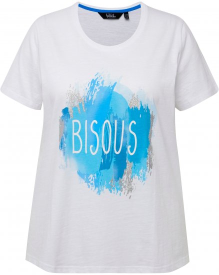 Ulla Popken BISOUS Short Sleeve Graphic Tee Snow White - T-shirts estampadas para mulher - 