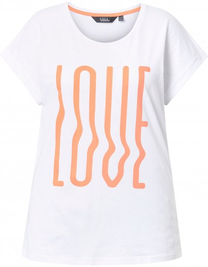 Ulla Popken LOVE Short Sleeve Graphic Tee Snow White - T-shirts estampadas para mulher - 