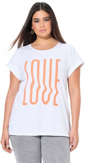 Ulla Popken LOVE Short Sleeve Graphic Tee Snow White - T-shirts estampadas para mulher - 