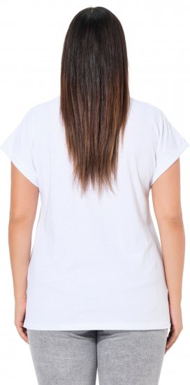 Ulla Popken LOVE Short Sleeve Graphic Tee Snow White - T-shirts estampadas para mulher - 