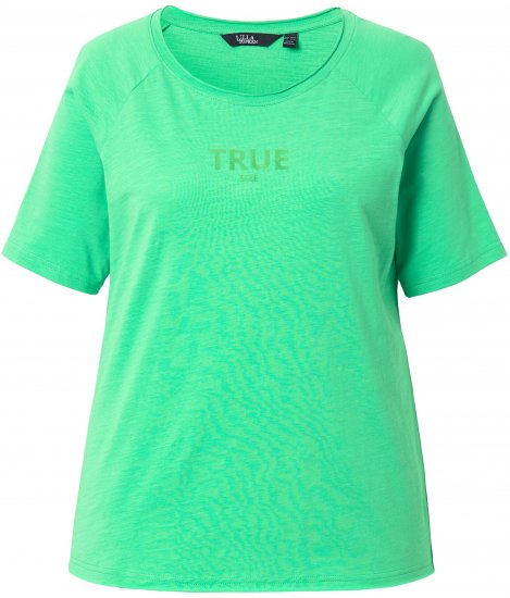 Ulla Popken TRUE Lettering Short Sleeve Tee Mint Green - T-shirts estampadas para mulher - 