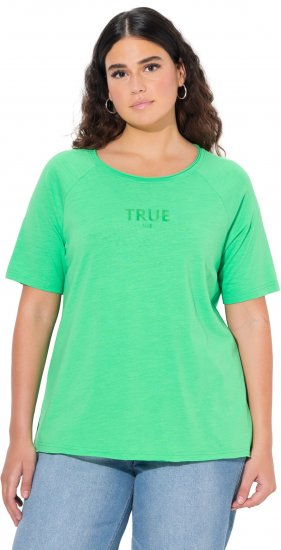 Ulla Popken TRUE Lettering Short Sleeve Tee Mint Green - T-shirts estampadas para mulher - 