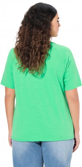 Ulla Popken TRUE Lettering Short Sleeve Tee Mint Green - T-shirts estampadas para mulher - 