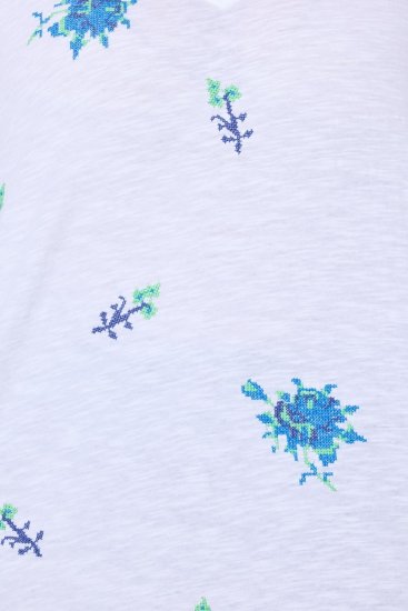 Ulla Popken Cross Stitch Short Sleeve Tee Snow White - T-shirts estampadas para mulher - T-shirts Estampadas para Mulher