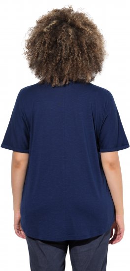 Ulla Popken Marine Print Short Sleeve Tee Ink Blue - T-shirts estampadas para mulher - 