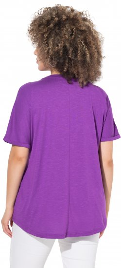 Ulla Popken Marine Print Short Sleeve Tee Purple - T-shirts estampadas para mulher - 