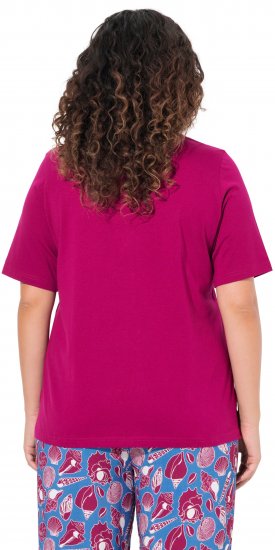 Ulla Popken Shell Picker Club Short Sleeve Graphic Tee Magnolia Red - T-shirts estampadas para mulher - 