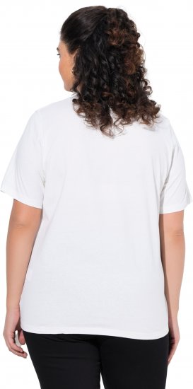 Ulla Popken Flamingo Short Sleeve Graphic Tee Off-White - T-shirts estampadas para mulher - 