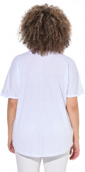 Ulla Popken Drinks And Sunset Graphic Tee Snow White - T-shirts estampadas para mulher - 
