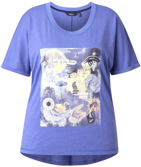 Ulla Popken Lady Of The Moon Short Sleeve Graphic Tee Lavender - T-shirts estampadas para mulher - 