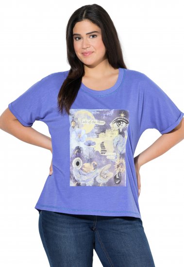 Ulla Popken Lady Of The Moon Short Sleeve Graphic Tee Lavender - T-shirts estampadas para mulher - 