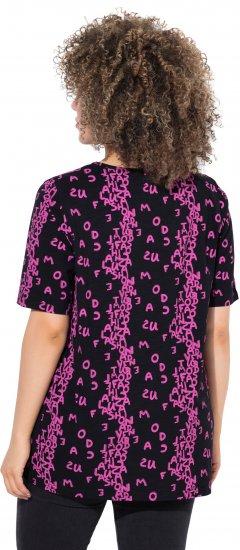 Ulla Popken Letter Print Short Sleeve Tee Magnolia Red - T-shirts estampadas para mulher - 