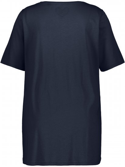 Ulla Popken Essential Front Pleat Tee Navy Blue - T-shirts - 