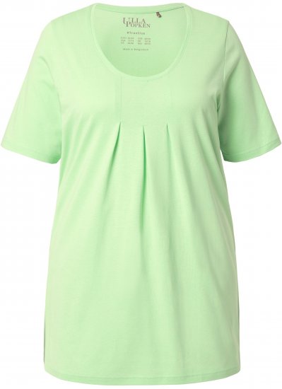 Ulla Popken Essential Front Pleat Tee Light Green - T-shirts - 