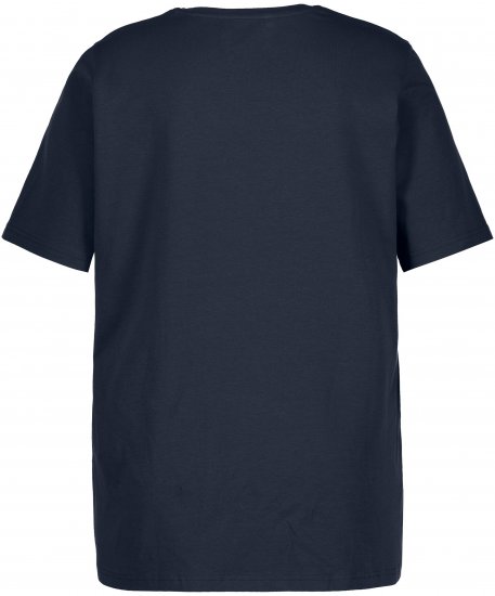 Ulla Popken Essential Round Neck Stretch Tee Navy Blue - T-shirts - 