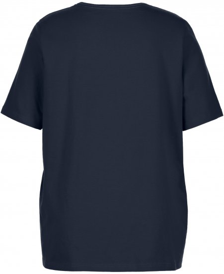 Ulla Popken Essential Square Neck Stretch Tee Navy Blue - T-shirts - 