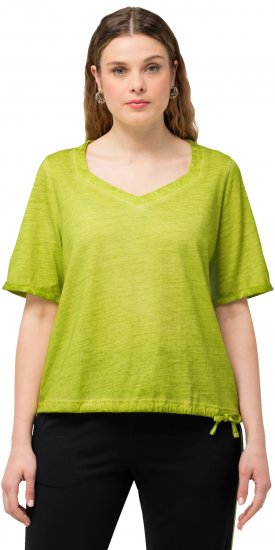 Ulla Popken Cold Dyed Sweetheart Neckline Short Sleeve Tee Apple Green - T-shirts - 