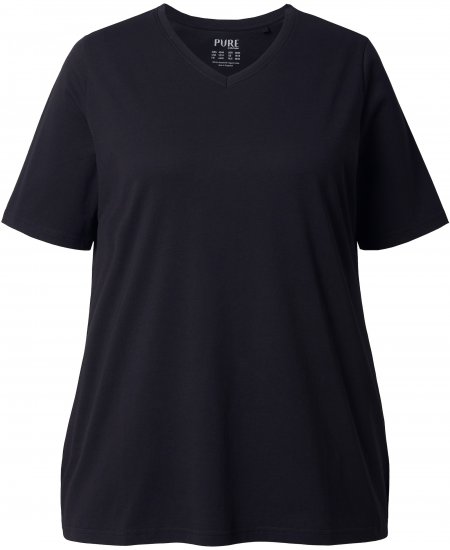 Ulla Popken Eco Cotton Basic T-Shirt 2-Pack Black/Red - T-shirts - 