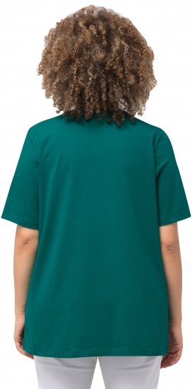 Ulla Popken Essential Round Neck Stretch Tee Dark Emerald - T-shirts - 