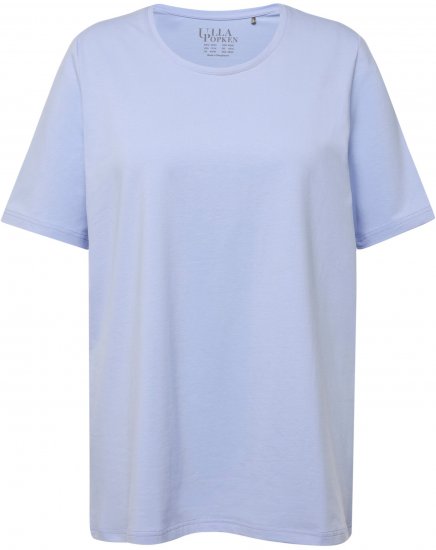 Ulla Popken Essential Round Neck Stretch Tee Sky Blue - T-shirts - 