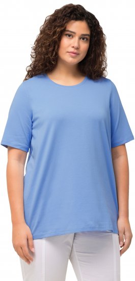Ulla Popken Essential Round Neck Stretch Tee Cloud Blue - T-shirts - 
