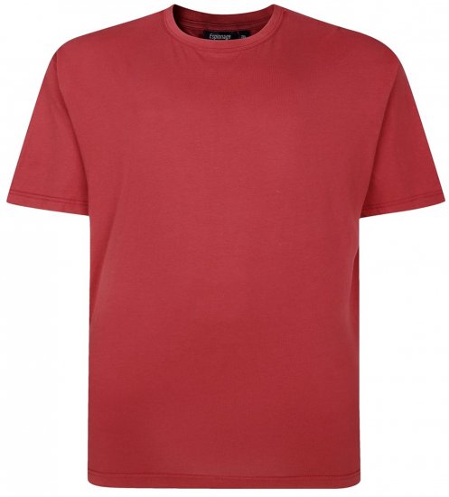 Espionage T015 Plain T-Shirt Ruby - T-shirts - T-shirts Homem Tamanhos Grandes