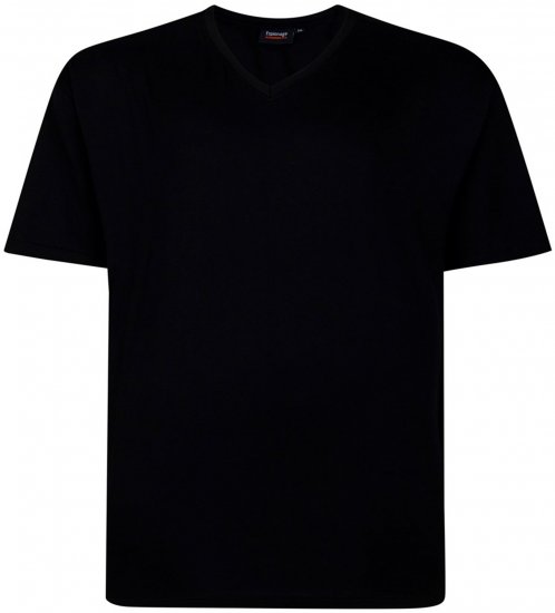 Espionage T016 Plain V-Neck T-Shirt Black - T-shirts - T-shirts Homem Tamanhos Grandes